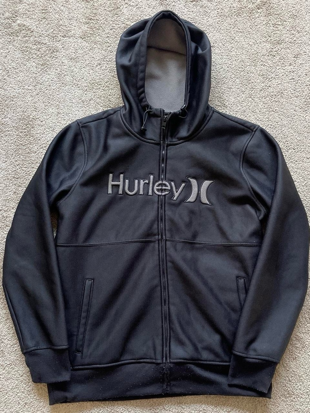 Hurley Black Hooded Full-Zip Logo Jacket